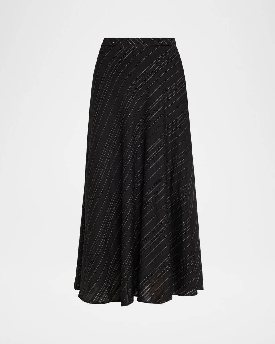 Kaia Woven Stripe Midi Skirt